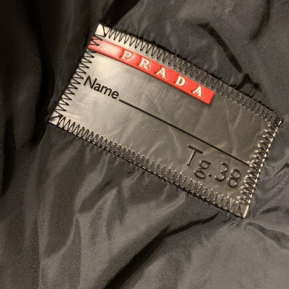 Prada Authentic Solid Black Nylon Windbreaker Lon… - image 5